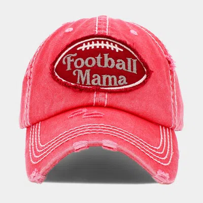 Fashnzfab Football Mama Vintage Baseball Cap In Pink