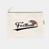 Fashnzfab Football Message Cotton Canvas Eco Pouch Bag In Multi