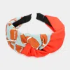 Fashnzfab Football Patterned Knot Burnout Headband In Orange