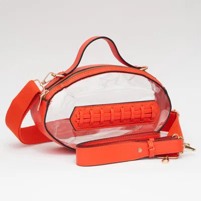 Fashnzfab Football Shaped Transparent Crossbody Bag In Orange
