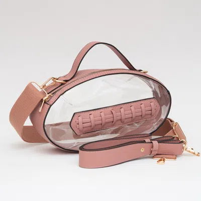 Fashnzfab Football Shaped Transparent Crossbody Bag In Pink