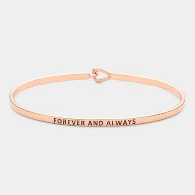Fashnzfab Forever And Always Thin Brass Metal Hook Bracelet In Multi