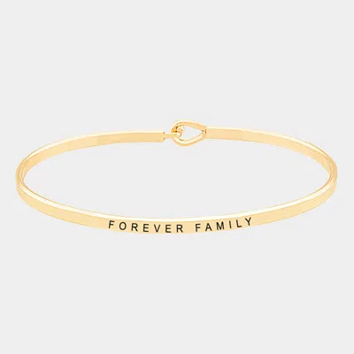 Fashnzfab Forever Family Thin Metal Hook Bracelet Gold