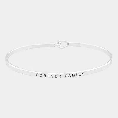 Fashnzfab Forever Family Thin Metal Hook Bracelet Rhodium In Multi