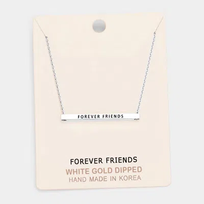 FASHNZFAB 'FOREVER FRIENDS' HORIZONTAL METAL BAR PENDANT NECKLACE