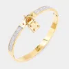 Fashnzfab Forever Love Metal Lock Charm Stainless Steel Evening Bracelet Gold In Gold