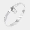 Fashnzfab Forever Love Metal Lock Charm Stainless Steel Evening Bracelet Silver In Silver