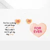 Fashnzfab Forever Message Heart Stud Earrings In White
