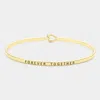 Fashnzfab Forever Together Thin Brass Metal Hook Bracelet Gold In Gold