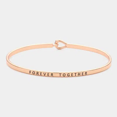 Fashnzfab Forever Together Thin Brass Metal Hook Bracelet Rose Gold In Multi