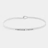 Fashnzfab Forever Young Thin Metal Hook Bracelet Rhodium In Multi