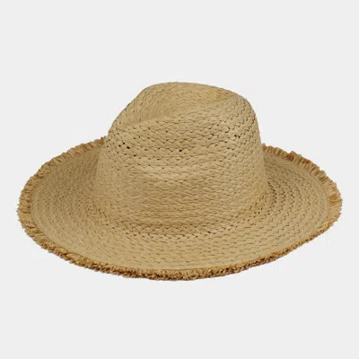 Fashnzfab Frayed Solid Straw Sun Hat In Gray