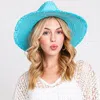 Fashnzfab Frayed Solid Straw Sun Hat In Multi