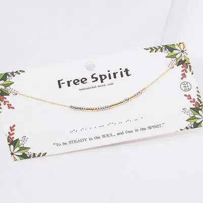 Fashnzfab Free Spirit Message Morse Code Pendant Necklace - Gold