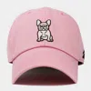 Fashnzfab French Bulldog Embroidered Baseball Cap In Pink