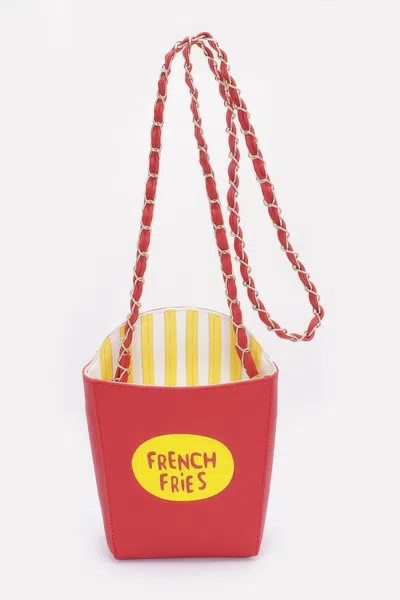 Fashnzfab French Fries Clutch In Red