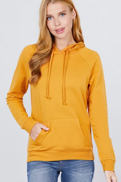 Fashnzfab French Terry Pullover Hoodie In Yellow