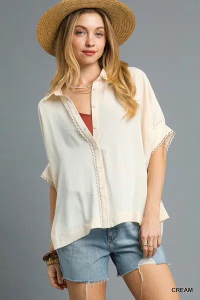 Fashnzfab Fresh Flair Scallop Trim Blouse