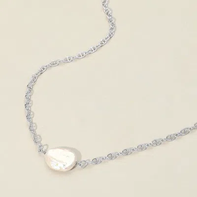 Fashnzfab Freshwater Pearl Pendant Necklace In Burgundy