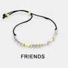 Fashnzfab Friends Morse Code Cinch Bracelet Black In Black