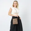 Fashnzfab Fringe Mini Crossbody Bag In Gray