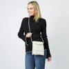 Fashnzfab Fringe Mini Crossbody Bag In Sand