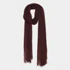 Fashnzfab Fringe Oblong Scarf In Brown