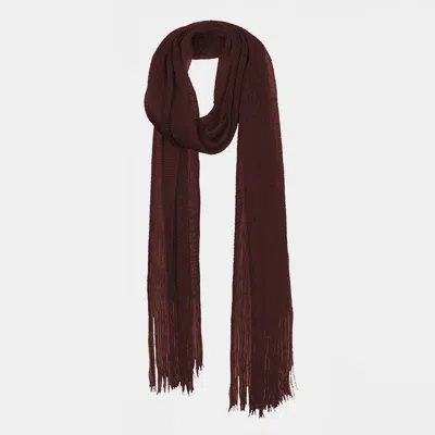 Fashnzfab Fringe Oblong Scarf In Brown