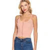 Fashnzfab Front Closure With Hooks Sweater Cami Top In Pink