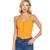 Fashnzfab Front Closure With Hooks Sweater Cami Top In Yellow