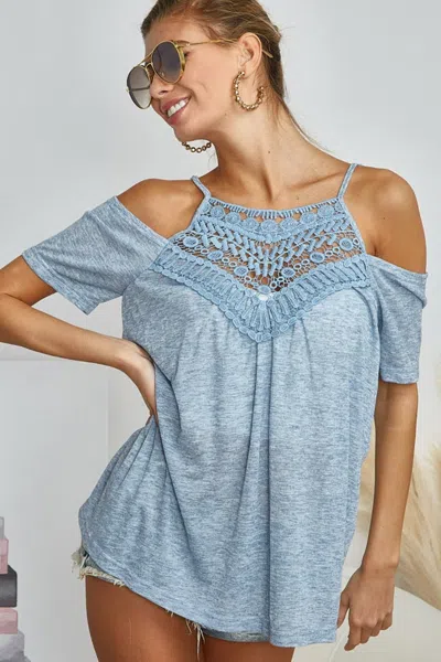 Fashnzfab Front Crochet Lace Adjustable Strap Top In Multi
