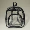 Fashnzfab Front Pocket Transparent Backpack Bag In Black