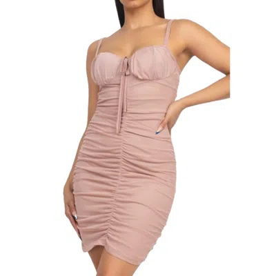 Fashnzfab Front Ruched Mini Dress In Multi