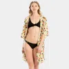 Fashnzfab Fruit Print Cover Up Poncho In White