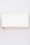 Fashnzfab Fuffy Foldable Hand Clutch In Multi