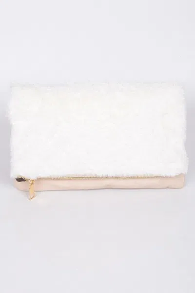 Fashnzfab Fuffy Foldable Hand Clutch In Multi