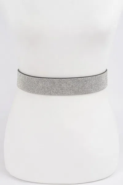Fashnzfab Full Rhinestone Waist Belt In Multi