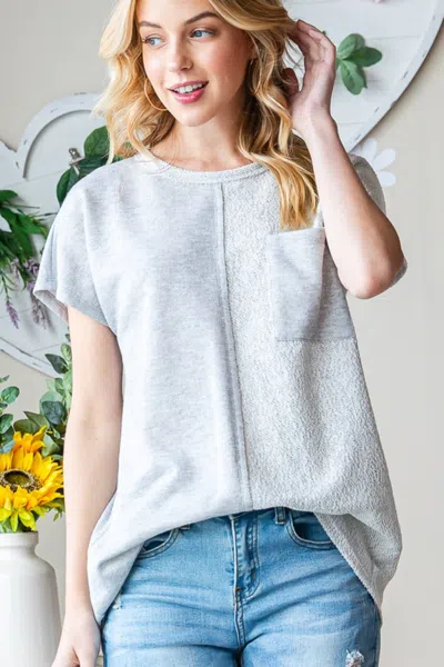 Fashnzfab Full Size Pocketed Round Neck Short Sleeve T-shirt In Multi
