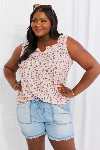 Fashnzfab Full Size Printed Sleeveless Top In Multi