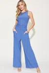 Fashnzfab Full Size Ribbed Tank And Wide Leg Pants Set In Multi