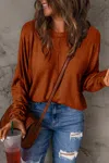 Fashnzfab Full Size Round Neck Long Sleeve T-shirt In Multi