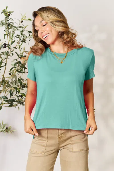 Fashnzfab Full Size Round Neck Short Sleeve T-shirt In Blue
