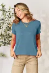 Fashnzfab Full Size Round Neck Short Sleeve T-shirt In Multi