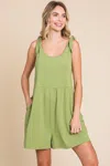 Fashnzfab Full Size Shoulder Knot Baggy Romper In Multi