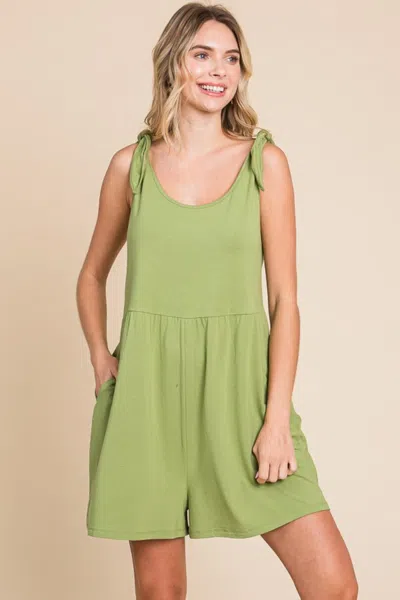 Fashnzfab Full Size Shoulder Knot Baggy Romper In Multi