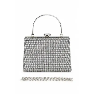Fashnzfab Full Stone Top Handle Convertible Box Clutch