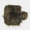 Fashnzfab Furry Faux Fur Pom Pom Square Clutch Bag In Green