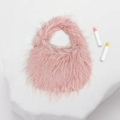 Fashnzfab Furry Handbag / Crossbody Bag In Pink