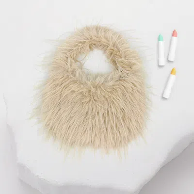 Fashnzfab Furry Handbag / Crossbody Bag In Sand