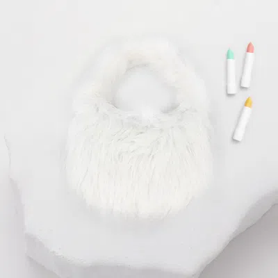 Fashnzfab Furry Handbag / Crossbody Bag In White